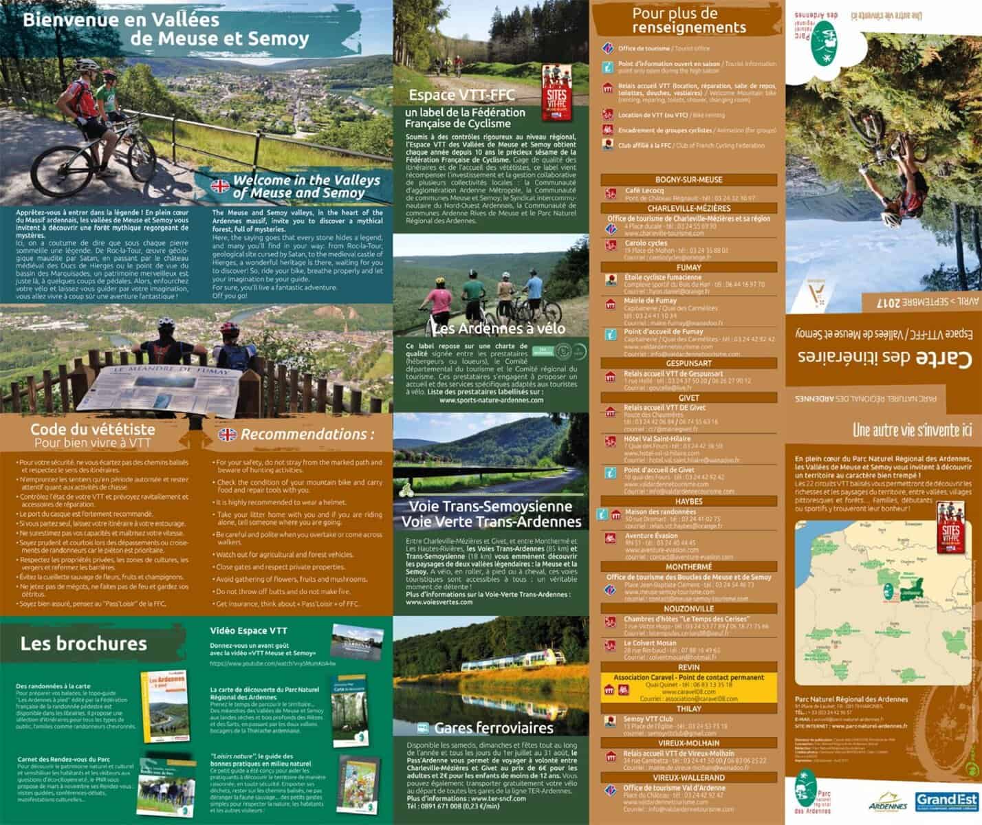 carte itinéraires vtt ou randonnées Carte